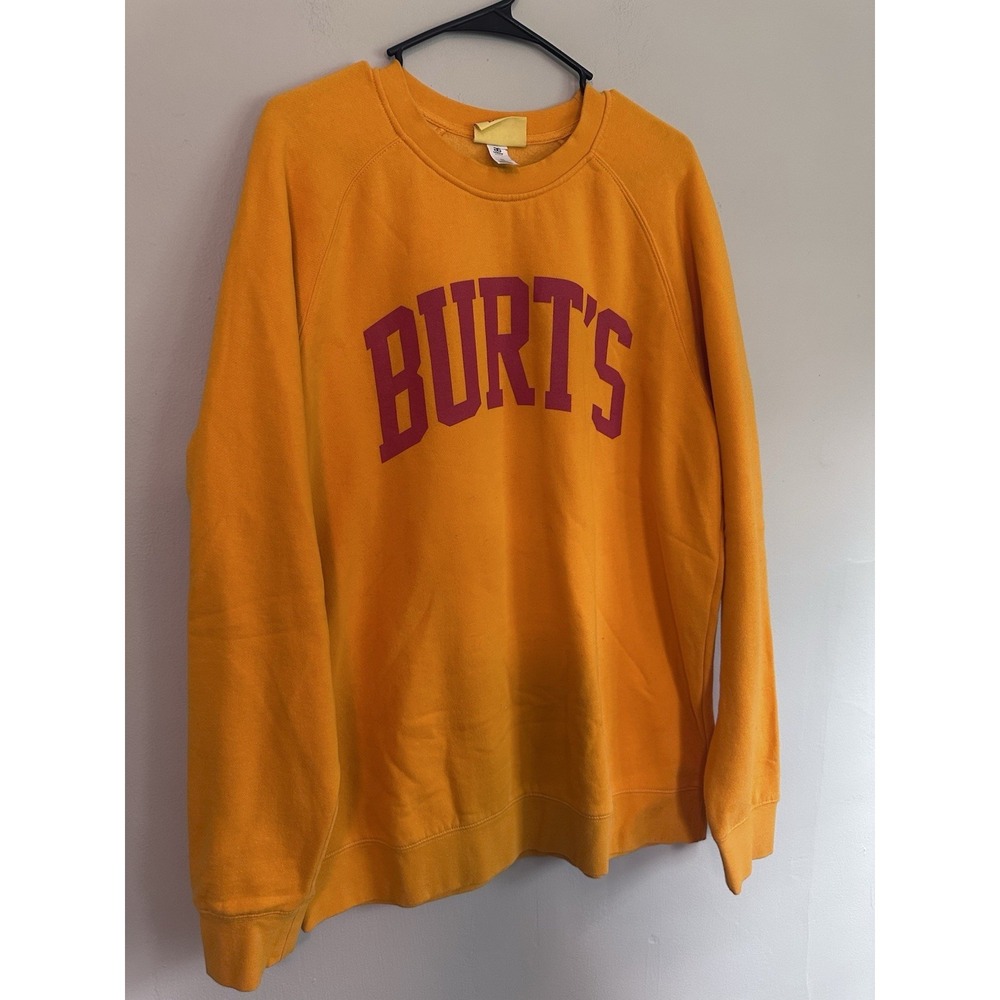 NWOT Burt's Bees Chapstick Promo XL Golden Yellow Fleece Crew Neck Sweatshirt - Picture 2 of 14